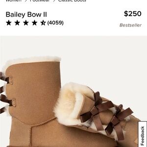 UGG Tan Bailey Bow Boots